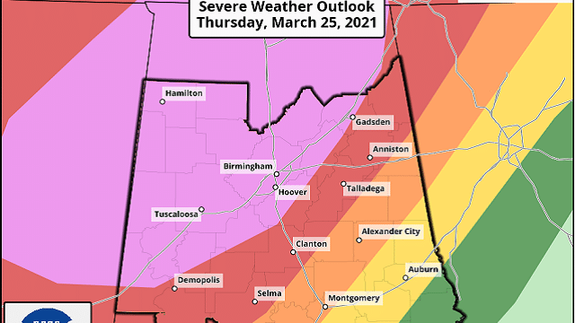 High Risk Area Expanded In Alabama Severe Weather Outbreak Imminent Alabama Newscenter